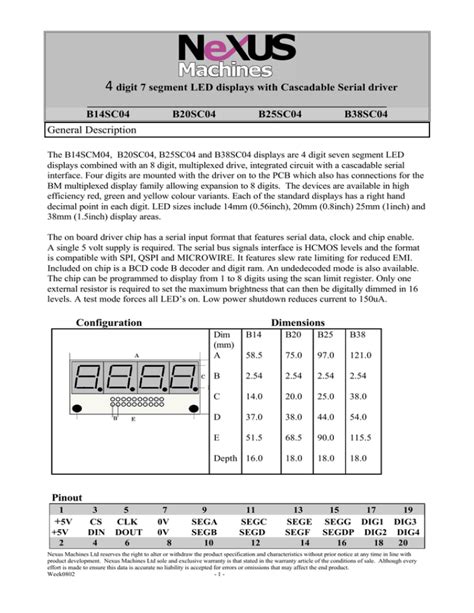 4 digit 7 segment LED displays with Cascadable Serial driver.
